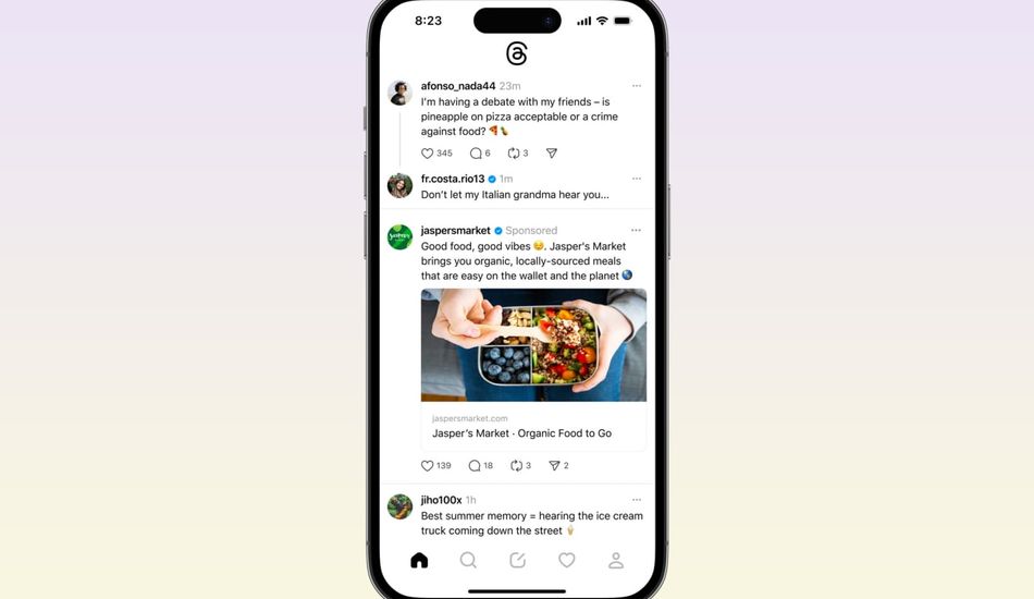 Publicités Threads